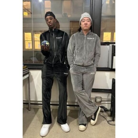 Sinclair Global Velour Track Pants in Gray - Picture 2 of 4